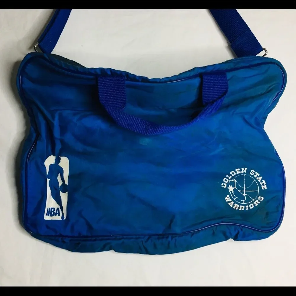 VTG 1990s Golden State Warriors NBA Basketball Blue & Gold Duffle Bag RARE.